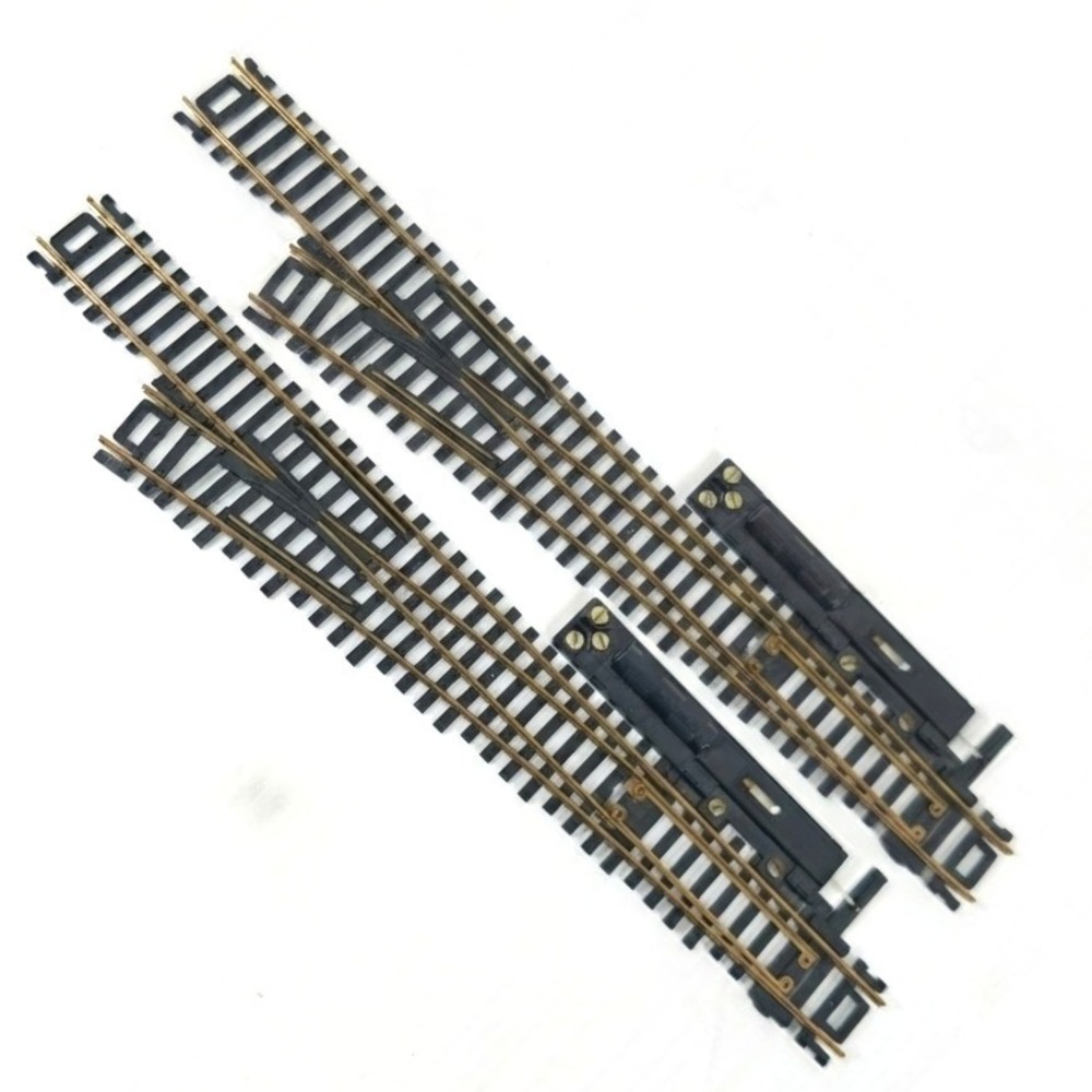 2 Atlas HO Scale Remote Left Hand Switch Track Brass Rail Model Railroad Turnout